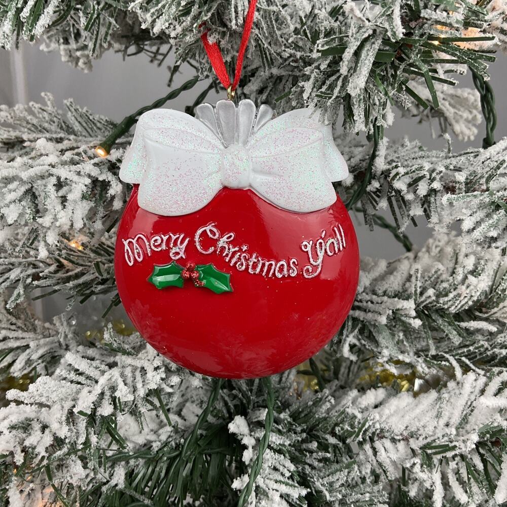 Christmas Ornament-“Merry Christmas Y’all”.-Rudolph And Me